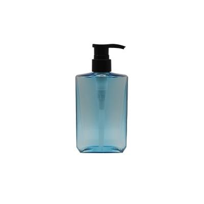 China Cosmetic Manufacturer Bottle Shampoo hand sanitizer shower gel Use PET square plastic 300Ml bule body Customized bottle for sale