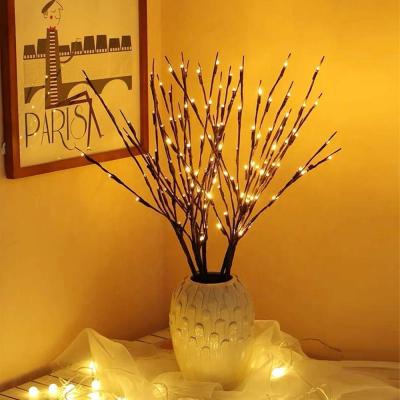 China Wrapped Led Flower Flexible Branches Twig Stake Vase Light For Outdoor And Indoor Decorative Light for sale