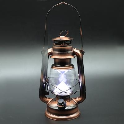 China Residential Vintage Style LED Metal Kerosene Hurricane Lantern Antique Copper Cold Light for sale