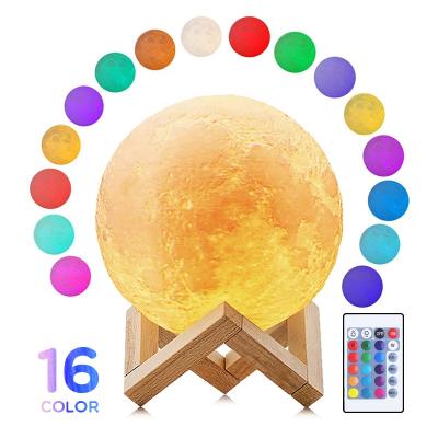 China 3D Moon Lamp USB Night Light Touch Sensor RGB Filling Switch Customized Per Room Customized Color Changeable for sale