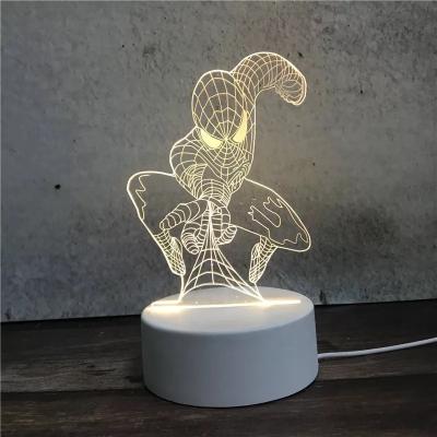 China Room 3D Illusion Lamp Spiderman Ironman Altman Decoration Acrylic Table Lamp Led Night Light for sale