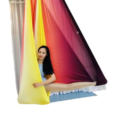 China Eco-friendly 2021 Fishion Aerial Hammock Aerial Yoga Hammock Set Air Beige Yoga Hammock for sale