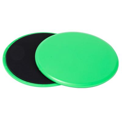 China Logo Double Sided Available Slider Core Fitness Green ABS Durable Customized Gliding Discs for sale