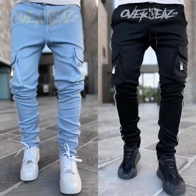 China 2021 Hot Sale Sports Cargo Pocket QUICK DRY Hot Drilling Pants For Casual Pocket Mens Joggers Pants Mens Trackpants for sale