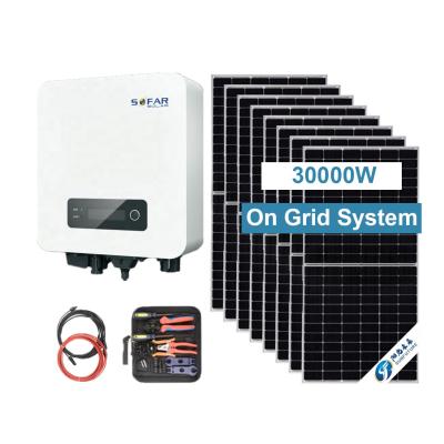 China SUNFUTURE Energy Saving Hot Sale 30Kw On Grid Solar Panels Fixed Factory Solar Cell Powerstate Price for sale