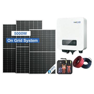 China SUNFUTURE 5Kw Inverter Mono Solar Energy Saving Poly Solar Panel Complete Home Solar Power System for sale