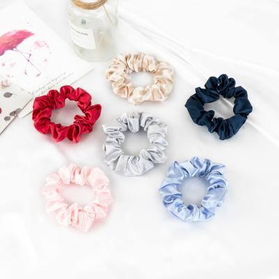 China Central Statistical cute female simulation silk hair tie ring girl large intestine hair rope factory silk main ties for sale