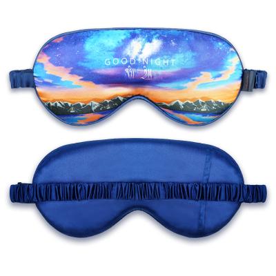 China Anti-puffiness wholesale silk sleep mask satin eye mask custom luxury sleep mask with digital printing for sale