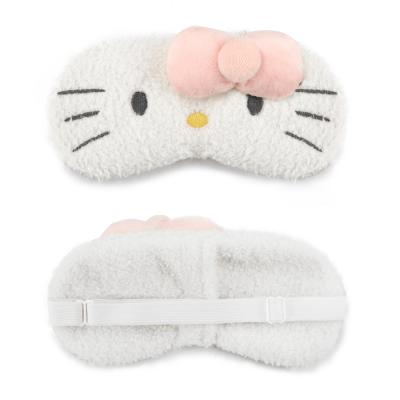 China Custom Wholesale Anti-Puffy Miniso Kitty Cat Plush Eye Mask Animal Sleep Eye Mask With Embroidered Sleep Mask Factory for sale