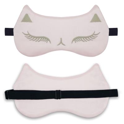 China Anti-puffiness Eye Mask Sleep Adjustable Custom Wholesale Eye Mask Sleep With Embroidered Cat Silk Sleep Mask Manufacturer for sale