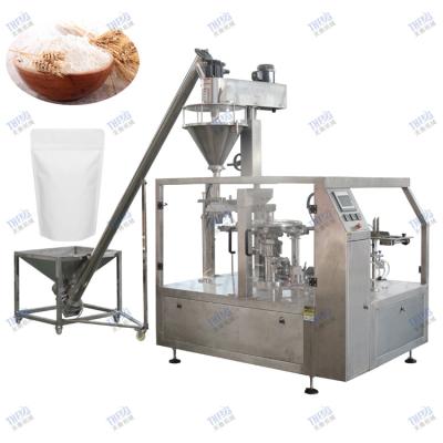 China Chemical automatic zipper bag doypack chilli powder packing and nut snack beans packaging machine price for sale