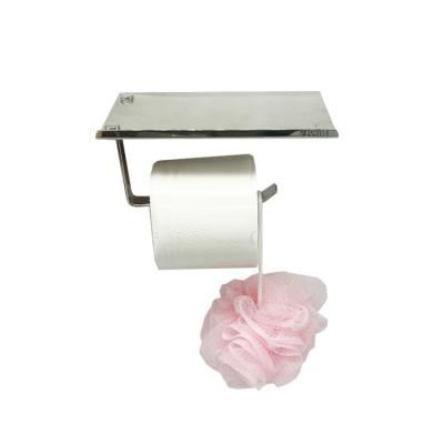 China Modern Wall Mounted SUS 304 Stainless Steel Toilet Paper Roll Paper Holder With Mobile Phone Shelf for sale