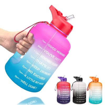 China Viable Motivational 2.2L Water Bottle with Straw Time Marked for Sport Drinking More Daily BPA Free for sale