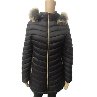 China Wholesale Anti-Wrinkle 100% OEM Cotton Overcoat Nylon Thick Winter Padded Quilted Bomber Coat With Faux Fur for sale