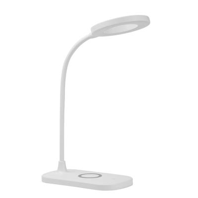 China Modern 3 Color Adjust Wireless QI LED Table Fill Reading Lamp Folding Wireless Charger Desk Lamp With USB Port for sale