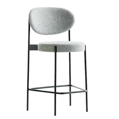 China Modern Minimalist Luxury Italian Minimalist Fabric Upholstered Nordic Modern Steel Legs Metal Bar Chair for sale