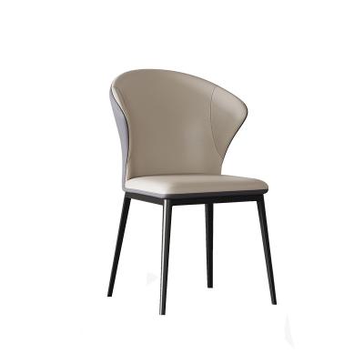 China Optional Cover Material For Choice Luxury Italian Minimalist Microfiber Metal Leg Leather Upholstered Nordic Modern Dining Chair for sale