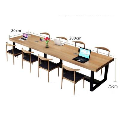 China Ash Solidwood Veneer Natural Color Design Rectangular Modern Wooden Dining Table Nordic Minimalist Metal Legs Large for sale