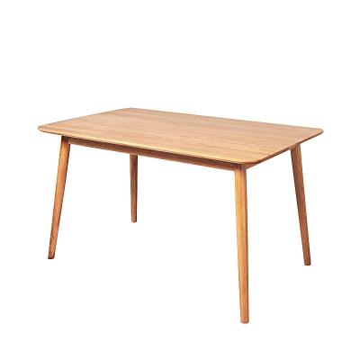 China Minimalist Nordic Design Ash Solidwood Veneer Natural Finishing Rectangular Modern Wooden Dining Table for sale