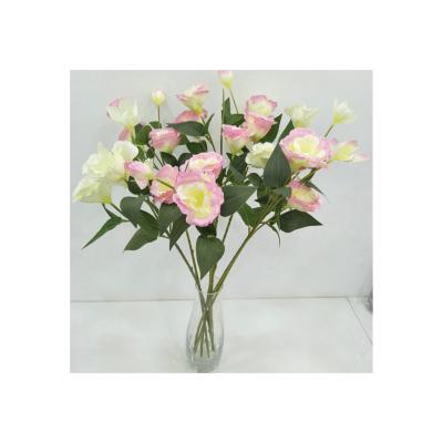 China Home Decoration Plastic Flower Bouquet Simulation Eustoma grandiflorum Bonsai Flower Floral Wholesale for sale