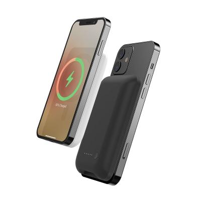 China Portable Power Bank 5000mah Wireless Portable Power Bank 5000mah With 15W Wireless Charger,QI Standard Charging 7.5W Magnetic Wireless Power Bank for sale