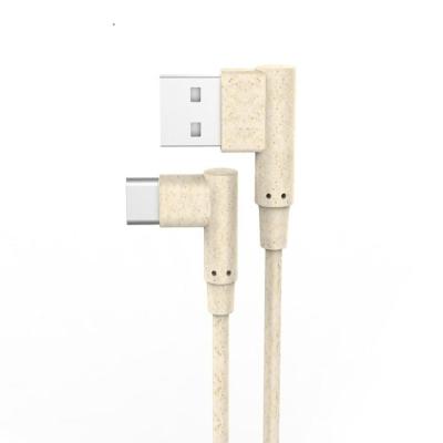 China 3A USB C to USB-A Eco Biodegradable Cable 5V 3A USB C to USB-A Charging Eco-friendly Biodegradable Data Cable for sale