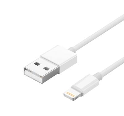 China Colorful MFi 2.4A Charging Cable For Apple Devices White MFi 8pin Data Cable For iPhone 12 Strip PVC Cable Synic Charging Lighting Black for sale