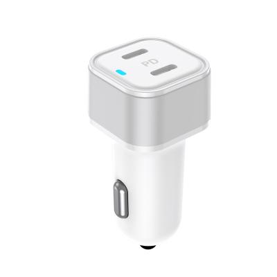 China New Amazon USB C Mobile Phone 2021 Car Charger 40W USB Fast Car Charger Dual Port Palladium Car Adapter for iPhone12/12 pro/max for sale