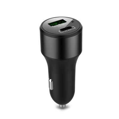 China New 63W USB Compact Type C 2-Port PD Car Charger PD 45w Mobile Phone Car Charger USB C Car Charger For iPhone XS/Max/XR/X for sale