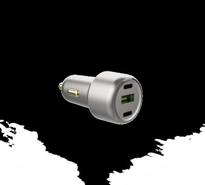 China 120W Left Type C USB Car Charger Three Port Power Output 120W Aluminum Car Charger Three Type Big For Amazon Seller for sale