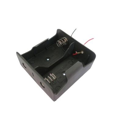 China Safe Reasonable Black Plastic Battery Case Holder ABS 2*D Battery Holder Box For Sale for sale