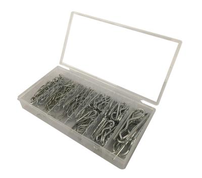 China TC-1016 150pc Galvanized Steel Cotter Pin Kit Galvanized Steel Hair Pins Assortment for sale