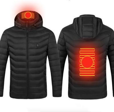 China Breathable 2 Place Electrically Heated Down Vest Jackets Thermal Winter Hooded Winter Warmer Jackets Outdoor Cotton Coat for sale