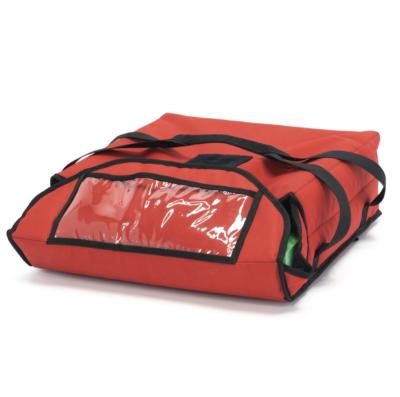 China Waterproof Red Insulated Durable Thermal Food Delivery Bag 600D Oxford Bag Pizza Delivery Takeaway Bag With Heating System for sale