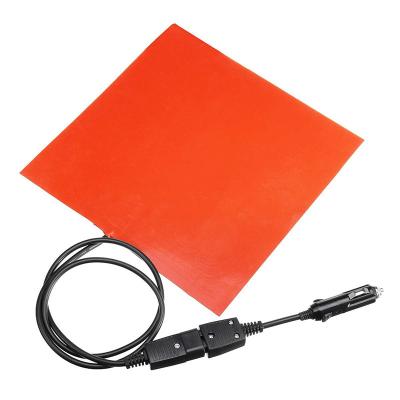 China 12V 100W 150W 200W Outdoor Electric Pizza Food Delivery Bag Heater Element Silicone Hot Pad With 75 Celsius Thermostat for sale