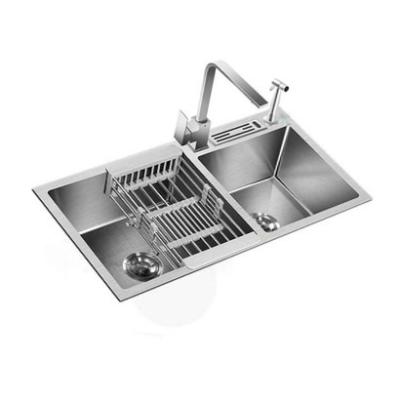 China Without Faucet Modern Design Stainless Steel Luxury Undermount Handmade Wash Kitchen Sink for sale