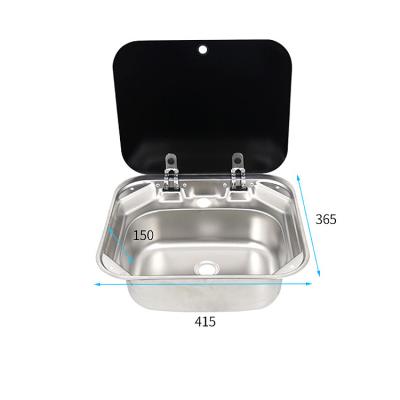 China Hot Sales RV Accessories Single Bowl Kitchen Sink Stainless Steel Single Camper Sink Without Faucet for sale