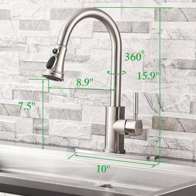 China Luxury 304 Stainless Steel or Brass Brushed Electric Faucets Pull Down Hot and Cold Water Kitchen Sink Mixer Taps for sale