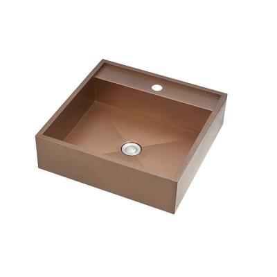 China Modern Luxury Design Single Bowl Wash Basin Bathroom Steel Sinks for sale