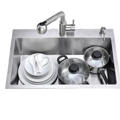 China Without Faucet Factory Direct Handmade Single Bowl Stainless Steel Undermount Lavaplatos Kitchen Sink for sale