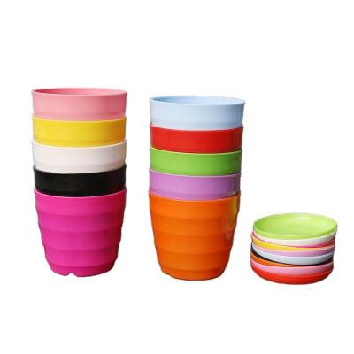 China No Around Colorful Plastic Flowerpot Plant Desktop Pot for sale