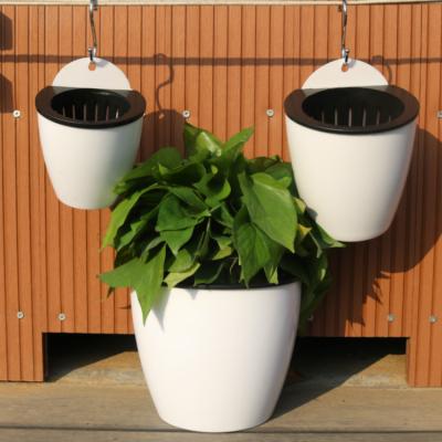 China No Water Wholesale Self-priming Wall Hanging Plastic Flower Pot for sale