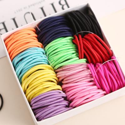 China Wholesale 3CM Elastic Hair Band Soft Colorful Elastic Thin Nylon Hair Rope For Kids for sale