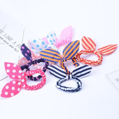 China Wholesale Soft Cute Rabbit Ear Hair Band Colorful Bow Tie Hair String for sale