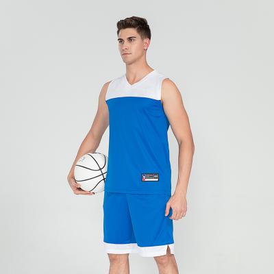 China Custom Made Men Sportswear Basketball Antibacterial Tank Top New Pattern Printing Basketball Uniform Set for sale