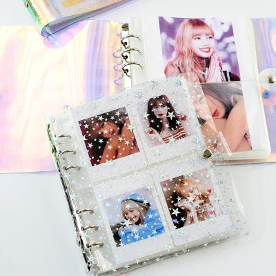 China Modern Kpop Glitter Star 3/5inch photocard binder holographic kpop collect book for sale