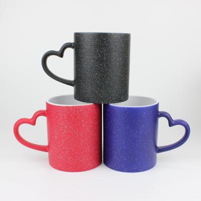 China Glitter Viable Color Changing Tea Cup Sublimation Mug Dropshipper Custom Printing Yellow Ceramic Tea Mug for sale