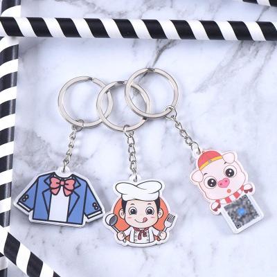 China Custom Printed Acrylic Gift Logo Glitter Key Chain With Key Chain Accessories for sale