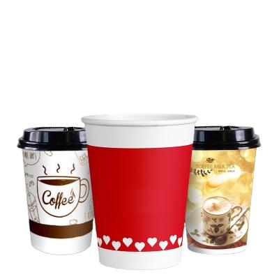 China Custom Export Disposable Coffee Cup Custom Disposable Paper LOGO 8oz to 12oz Coffee Packaging for sale