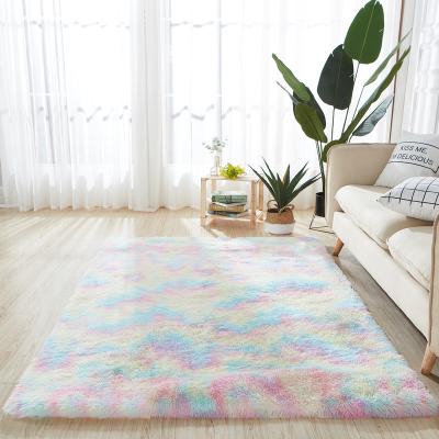 China Anti-Slip Super Soft And Bright Colorful Cute Decor Shaggy Plush Carpets Blankets Living Room for sale